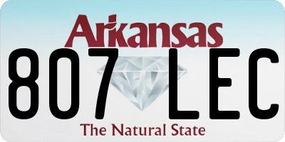 AR license plate 807LEC