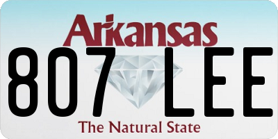 AR license plate 807LEE