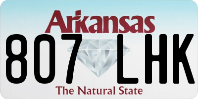 AR license plate 807LHK