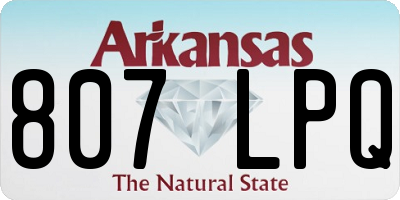 AR license plate 807LPQ