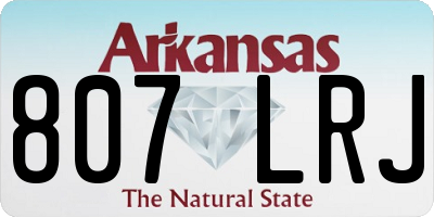 AR license plate 807LRJ