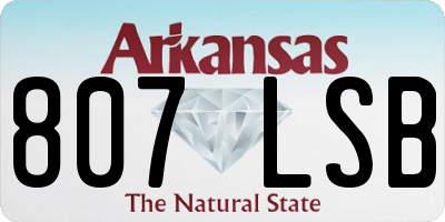 AR license plate 807LSB