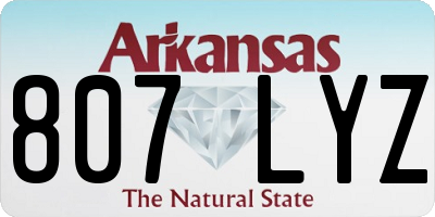 AR license plate 807LYZ