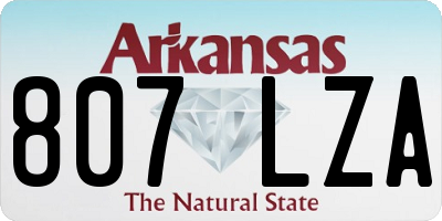 AR license plate 807LZA
