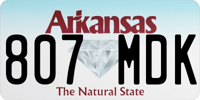 AR license plate 807MDK
