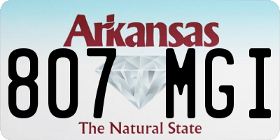 AR license plate 807MGI