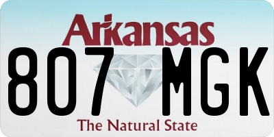 AR license plate 807MGK