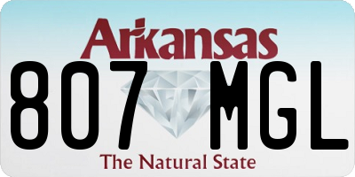 AR license plate 807MGL