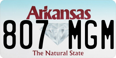 AR license plate 807MGM