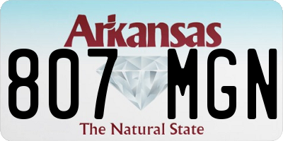 AR license plate 807MGN