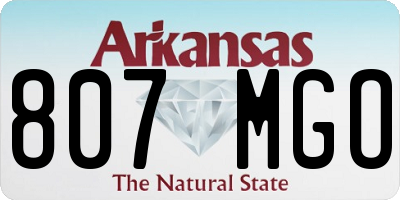 AR license plate 807MGO