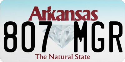 AR license plate 807MGR