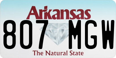 AR license plate 807MGW