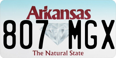 AR license plate 807MGX