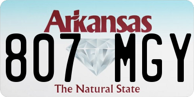 AR license plate 807MGY