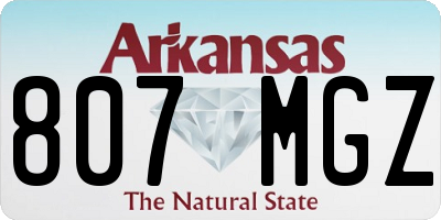 AR license plate 807MGZ