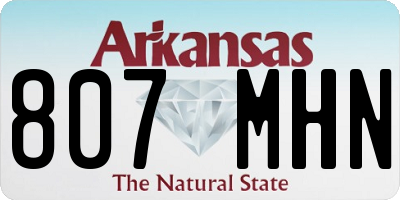 AR license plate 807MHN
