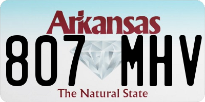 AR license plate 807MHV