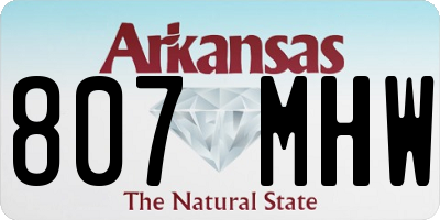 AR license plate 807MHW