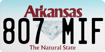 AR license plate 807MIF