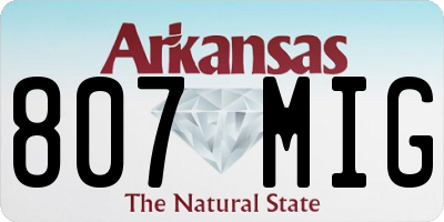 AR license plate 807MIG