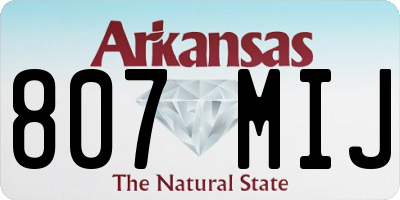 AR license plate 807MIJ