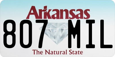 AR license plate 807MIL