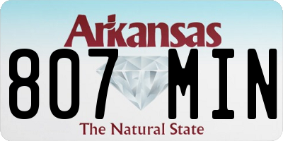 AR license plate 807MIN