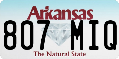 AR license plate 807MIQ