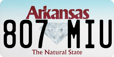 AR license plate 807MIU