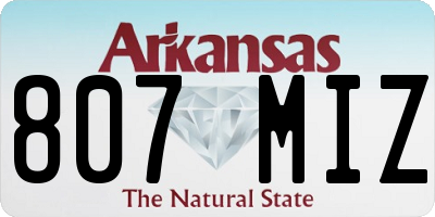 AR license plate 807MIZ