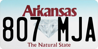 AR license plate 807MJA