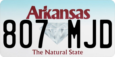 AR license plate 807MJD
