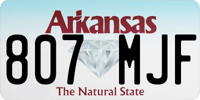 AR license plate 807MJF