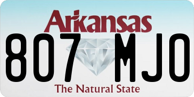 AR license plate 807MJO