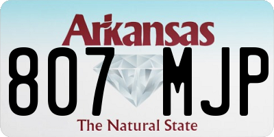 AR license plate 807MJP