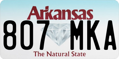 AR license plate 807MKA