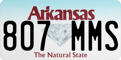 AR license plate 807MMS