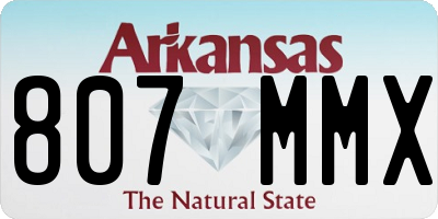 AR license plate 807MMX