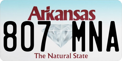 AR license plate 807MNA