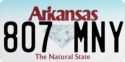 AR license plate 807MNY
