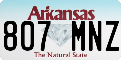 AR license plate 807MNZ