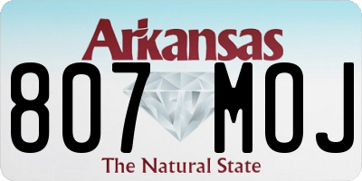 AR license plate 807MOJ