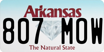 AR license plate 807MOW