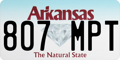 AR license plate 807MPT