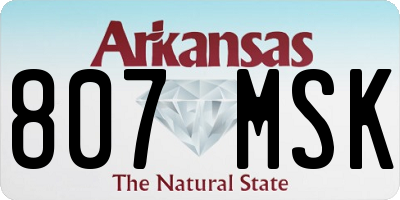 AR license plate 807MSK