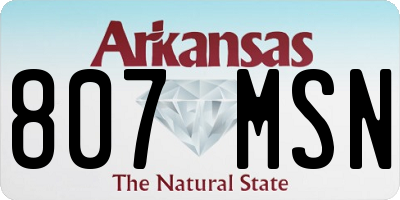 AR license plate 807MSN