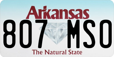 AR license plate 807MSO