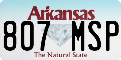 AR license plate 807MSP