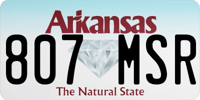 AR license plate 807MSR